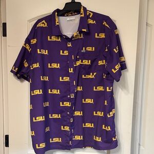 Columbia Purple and Yellow Men's Casual Shirt